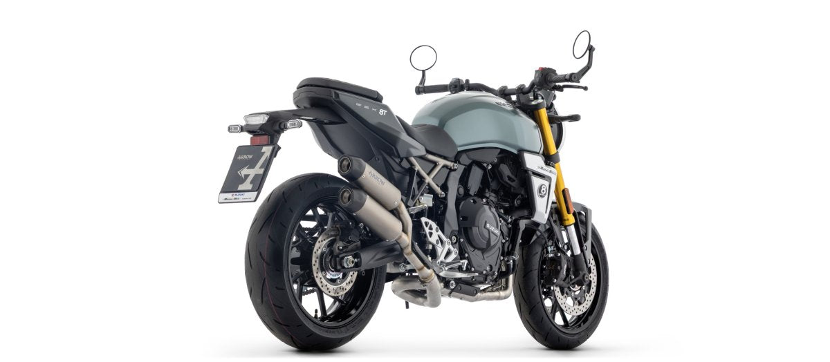 Escape completo ARROW Round-Sil homologado en titanio con colectores en acero inoxidable para SUZUKI GSX-8T 25-26 | GSX-8TT 25-26 - vista 4