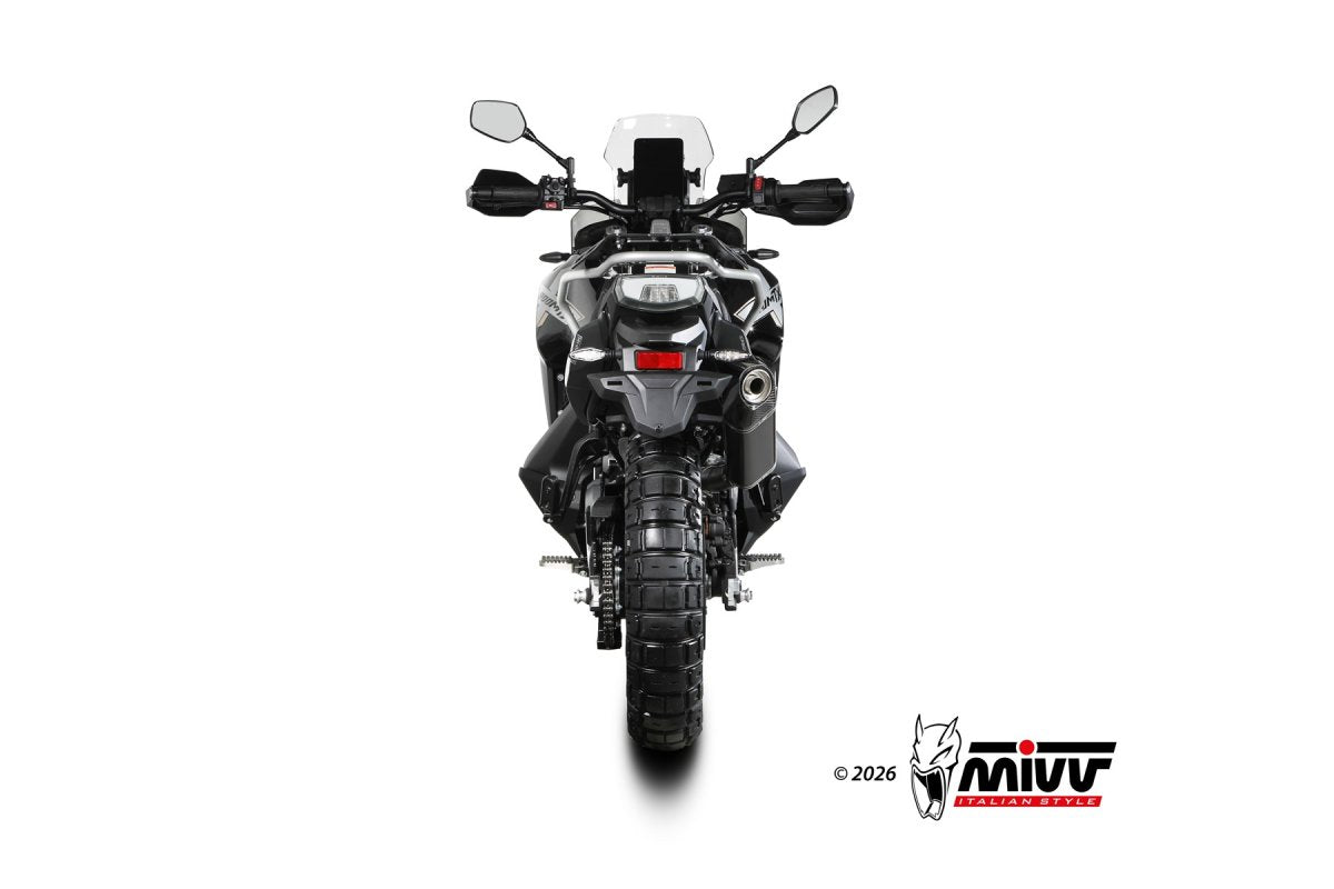 Escape homologado Mivv Speed Edge en Acero negro para CF Moto 800 MT X 25-26