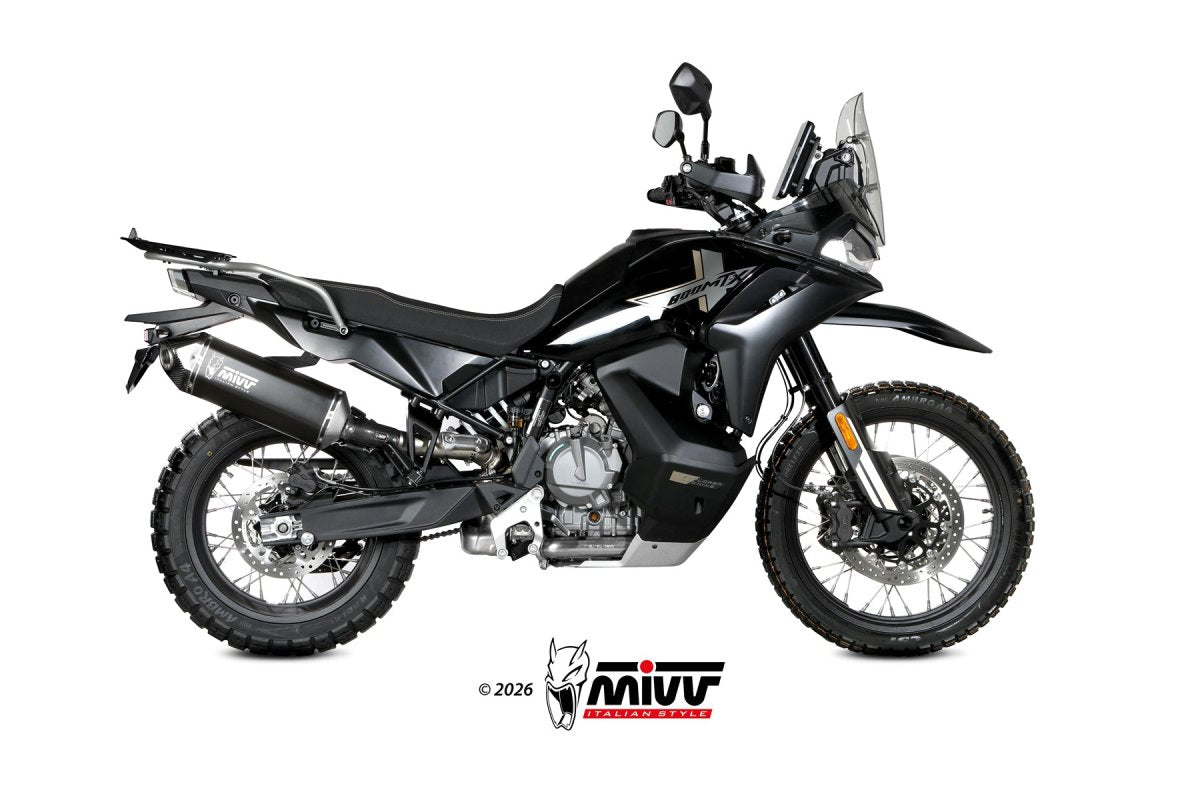 Escape homologado Mivv Speed Edge en Acero negro para CF Moto 800 MT X 25-26