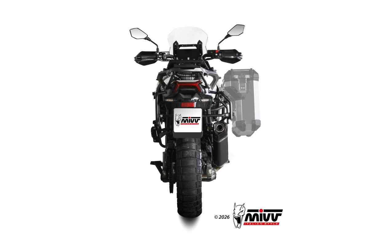 Escape homologado Mivv Speed Edge en Acero negro para Morbidelli T 1002 VX 25-26