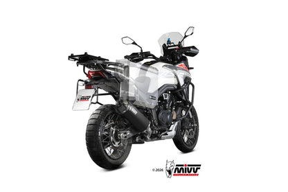 Escape homologado Mivv Speed Edge en Acero negro para Morbidelli T 1002 VX 25-26