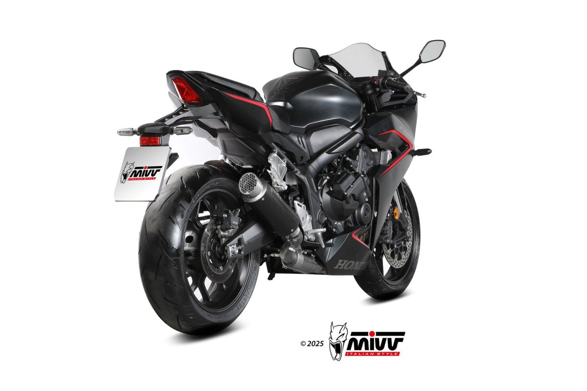 Escape completo homologado Mivv GP PRO en Acero negro para Honda CBR 650 R 24-26 | CB 650 R / NEO Sports Café 24-26