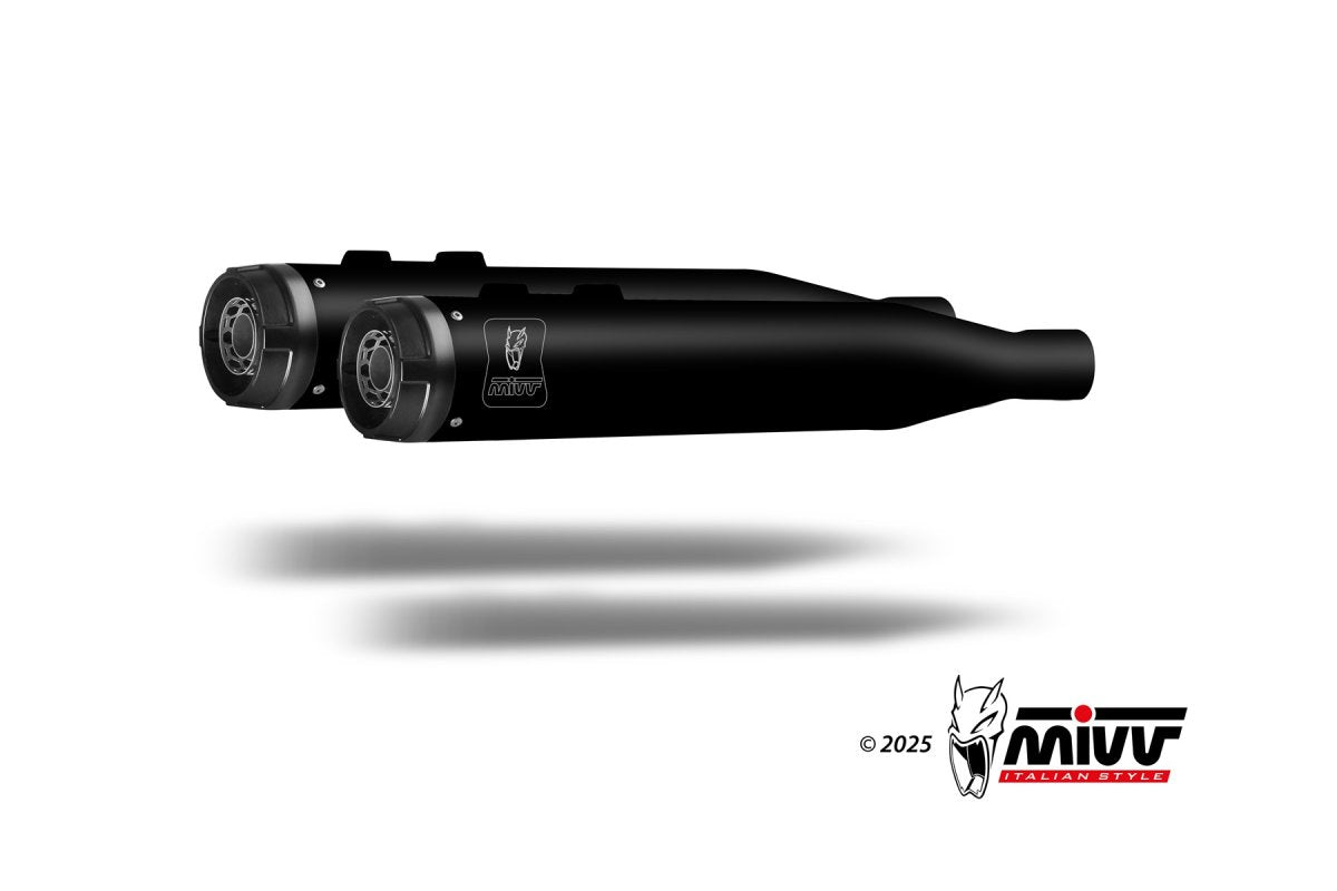 Escape homologado Mivv HR-1 en Acero negro para Harley Davidson CVO Road Glide ST / Street Glide / Ultra Limited / Ultra Limited Anniversary 24-26