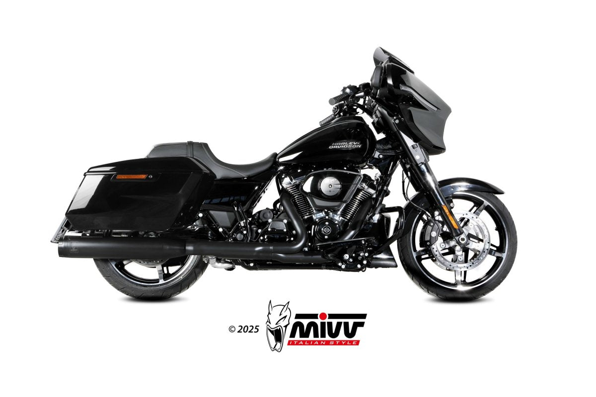 Escape homologado Mivv HR-1 en Acero negro para Harley Davidson CVO Road Glide ST / Street Glide / Ultra Limited / Ultra Limited Anniversary 24-26