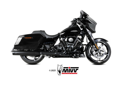 Escape homologado Mivv HR-1 en Acero negro para Harley Davidson CVO Road Glide ST / Street Glide / Ultra Limited / Ultra Limited Anniversary 24-26