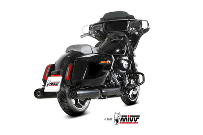 Escape homologado Mivv HR-1 en Acero negro para Harley Davidson CVO Road Glide ST / Street Glide / Ultra Limited / Ultra Limited Anniversary 24-26