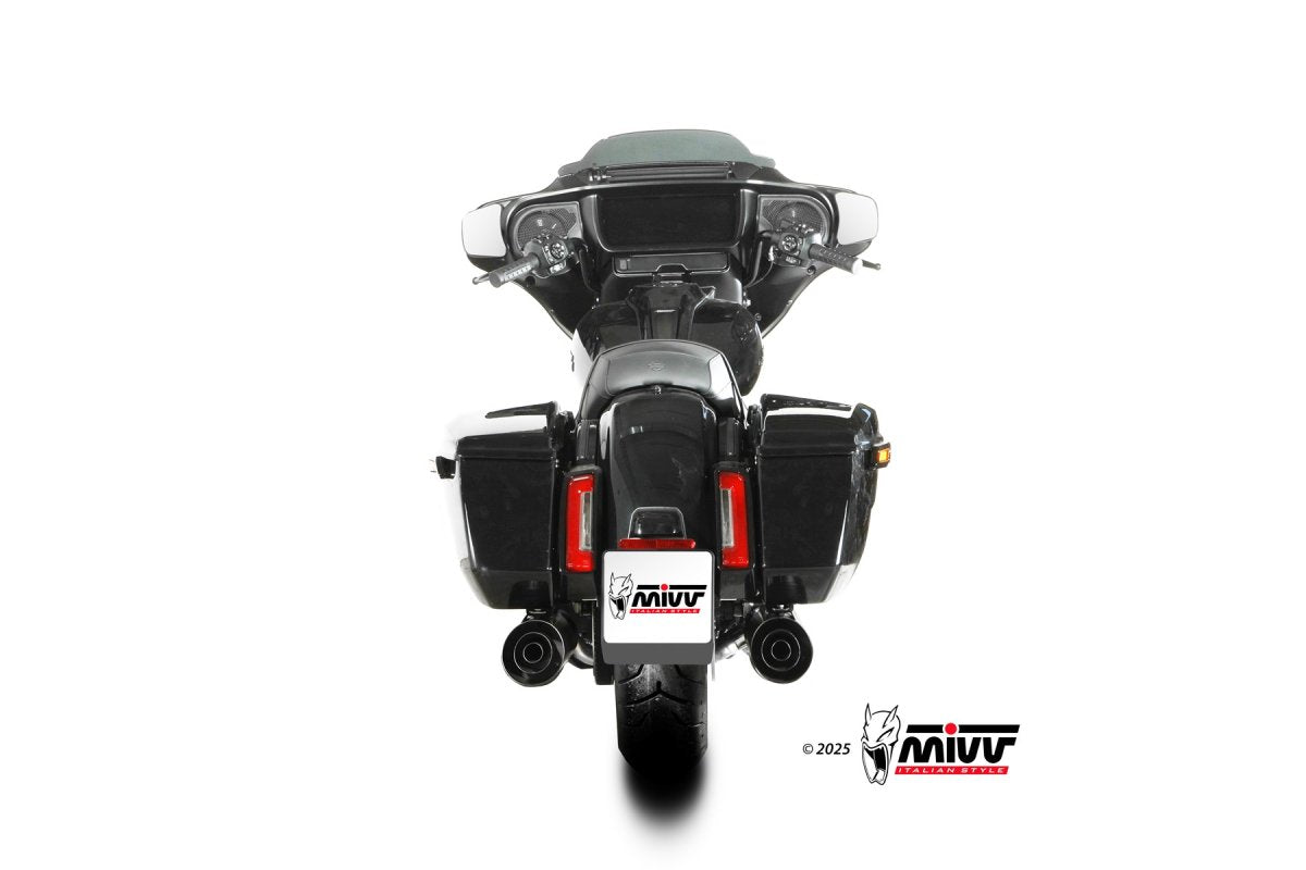 Escape homologado Mivv HR-1 en Acero negro para Harley Davidson CVO Road Glide ST / Street Glide / Ultra Limited / Ultra Limited Anniversary 24-26