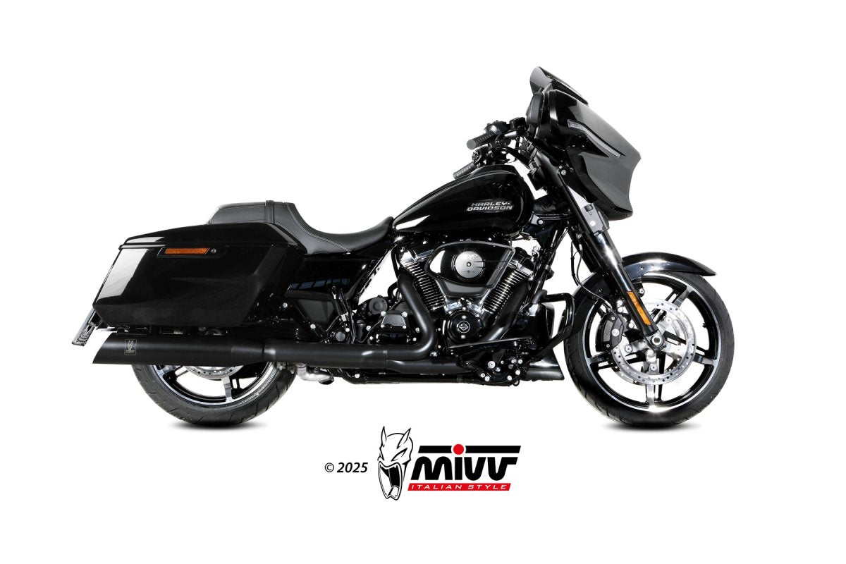 Escape homologado Mivv HR-1 en Acero negro para Harley Davidson CVO Road Glide ST / Street Glide / Ultra Limited / Ultra Limited Anniversary 24-26