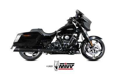 Escape homologado Mivv HR-1 en Acero negro para Harley Davidson CVO Road Glide ST / Street Glide / Ultra Limited / Ultra Limited Anniversary 24-26