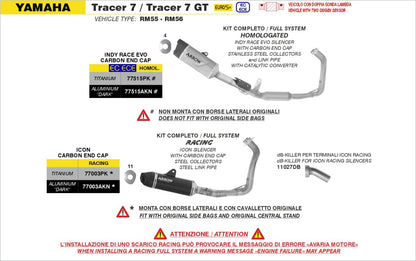 Escape completo ARROW Indy Race homologado en titanio con colectores en acero inoxidable para YAMAHA TRACER 7 / 700 / GT 25-26 - vista 4