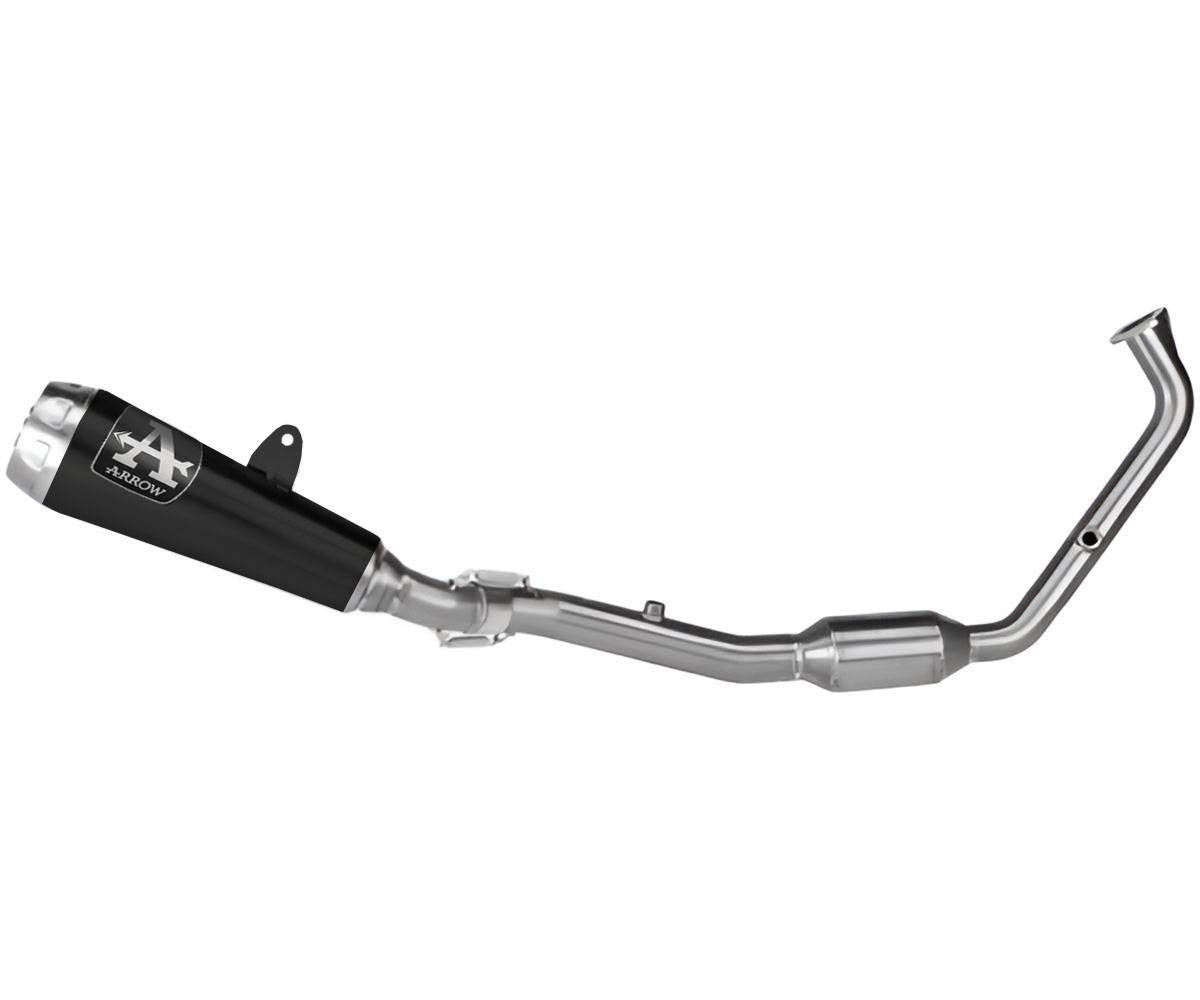 Escape completo ARROW PRO-Race no homologado en nicromo negro con colectores en acero inoxidable para YAMAHA YZF-R 125 25-26 | MT 125 25-26 - vista 1
