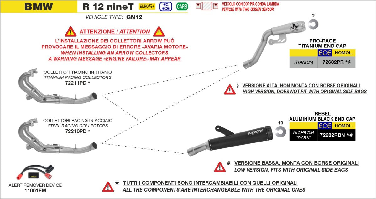 Escape ARROW PRO-Race homologado en titanio para BMW R 12 NINET 24-26 - vista 2