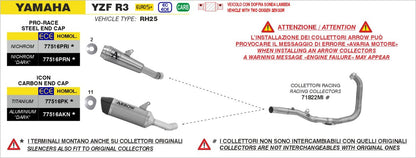 Escape ARROW ICON homologado en titanio para YAMAHA YZF R3 25-26 | MT 03 (321 CC) 25-26 - vista 3