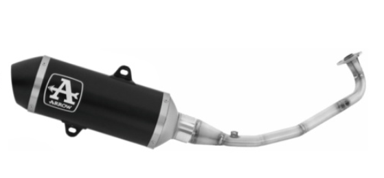 Escape completo ARROW Urban no homologado en aluminio negro con colectores en acero inoxidable  con punta en acero inoxidable Dark para HONDA FORZA 125 25-26 - vista 1