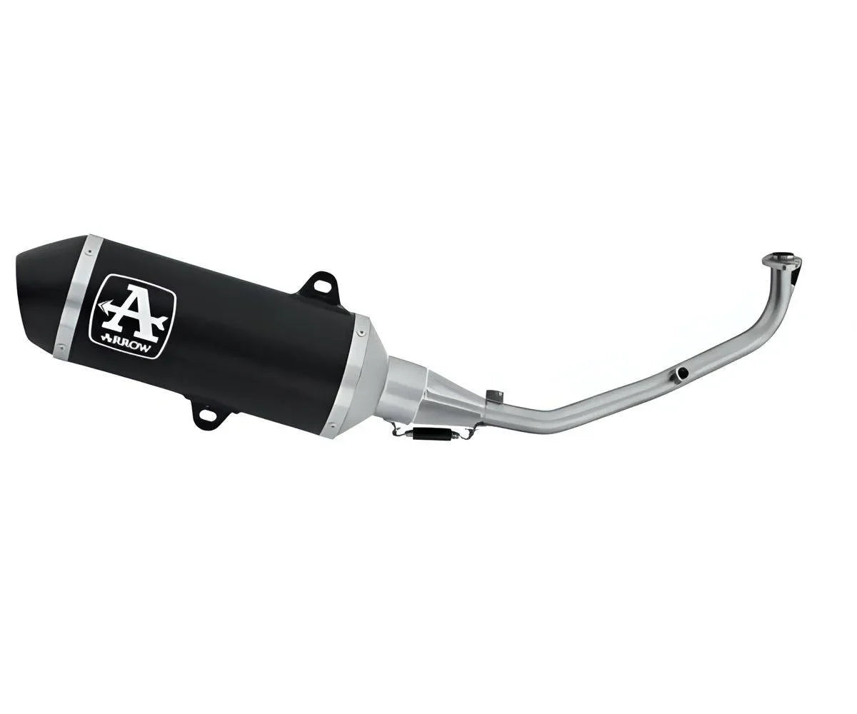 Escape completo ARROW Urban no homologado en aluminio negro con colectores en acero inoxidable  con punta en acero inoxidable Dark para YAMAHA NMAX 125 25-26 - vista 1