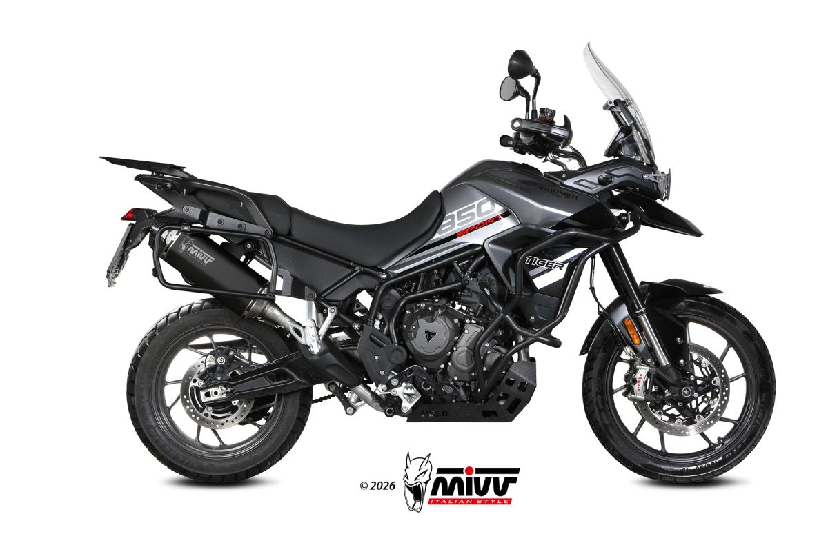 Escape homologado Mivv Speed Edge en Acero negro para Triumph Tiger 850 Sport 21-25