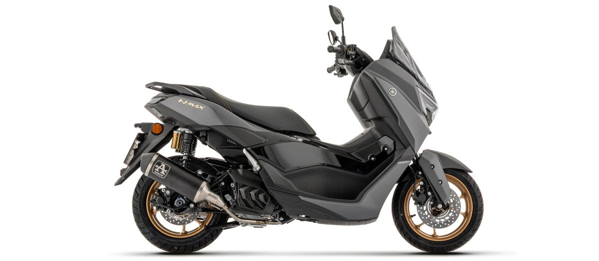 Escape completo ARROW Urban no homologado en aluminio negro con colectores en acero inoxidable  con punta en acero inoxidable Dark para YAMAHA NMAX 155 25-26 - vista 2
