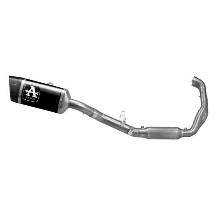 Escape completo ARROW Pista no homologado en aluminio negro con colectores en acero inoxidable para APRILIA TUONO 457 25-26 - vista 1