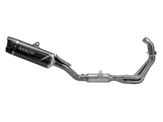 Escape completo ARROW Indy Race no homologado en aluminio negro con colectores en acero inoxidable para TRIUMPH STREET TRIPLE 765 / R / RS / RX 2026 - vista 1