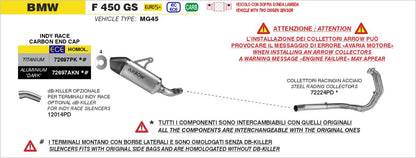 Colectores ARROW no homologados en acero inoxidable para BMW F 450 GS 2026 - vista 2