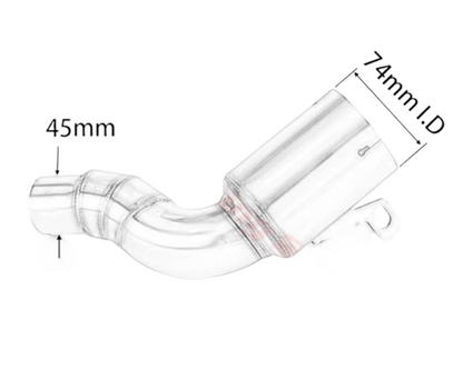 Handmade Catalytic Converter Delete Pipe KTM Duke/ RC/ Adventure 125 and 390 (2021-2026) Stainless Steel