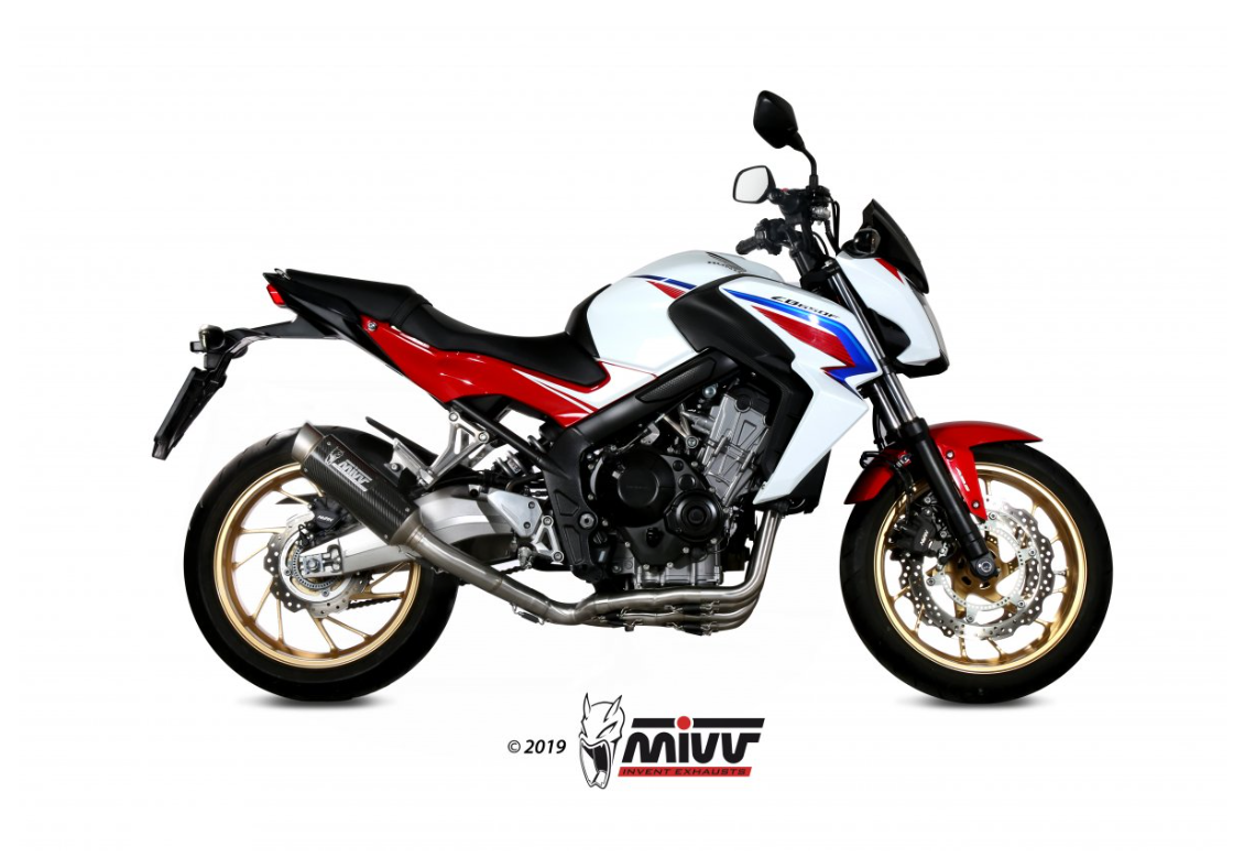 Línea Completa Mivv GP PRO Carbono Homologada HONDA CB 650/F (2014-2018)