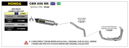 Colectores ARROW Acero Inoxidable HONDA CBR 600 RR (2009-2012) no Homologado