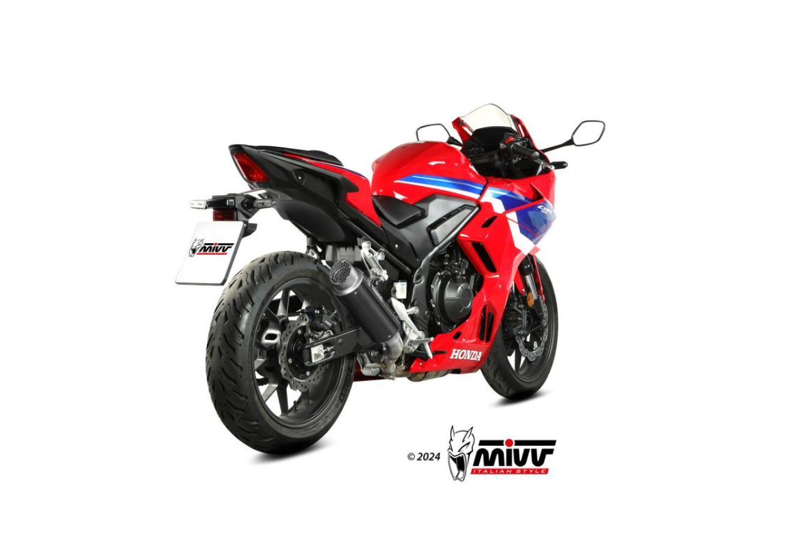 Mivv GP PRO Exhaust Approved for the Honda CBR 500 R 24-25 | CB 500 HORNET 24-25 in Carbon