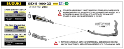 Coletores de aço inoxidável ARROW SUZUKI GSX-S 950 21-23 | GSX-S 1000 21-24 | GSX-S 1000 GT 21-24 | GSX-S 1000 GX 2024