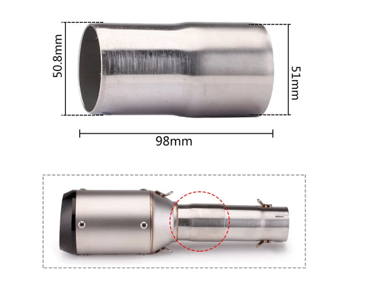 Extensão 50,8 a 51 mm Aço Inoxidável