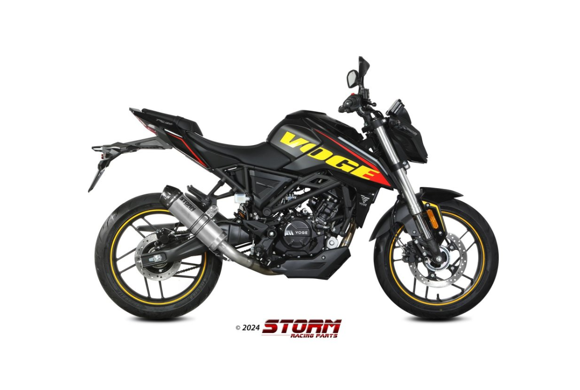 Escape Completo Homologado Storm GP VOGE 125 R (2023-2024) Acero inox. posicion alta