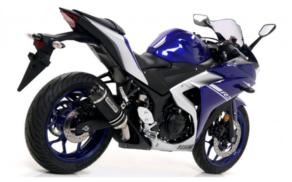 Escape ARROW Thunder aprovado para Yamaha MT-03 16-19 | YZF-R3 15-18, alumínio preto 