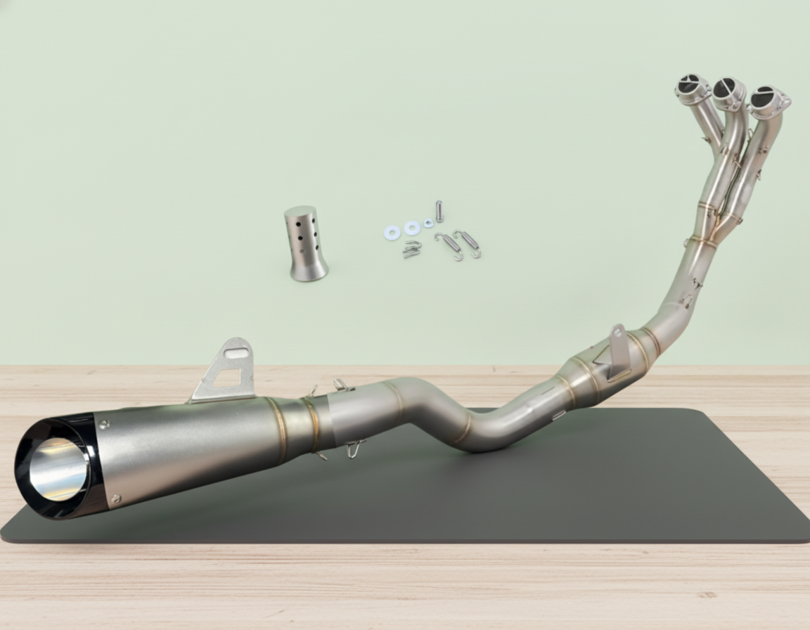 Línea Completa Artesanal Yamaha Tracer 9 (2021-2026) Acero Inoxidable Compatible con Caballete