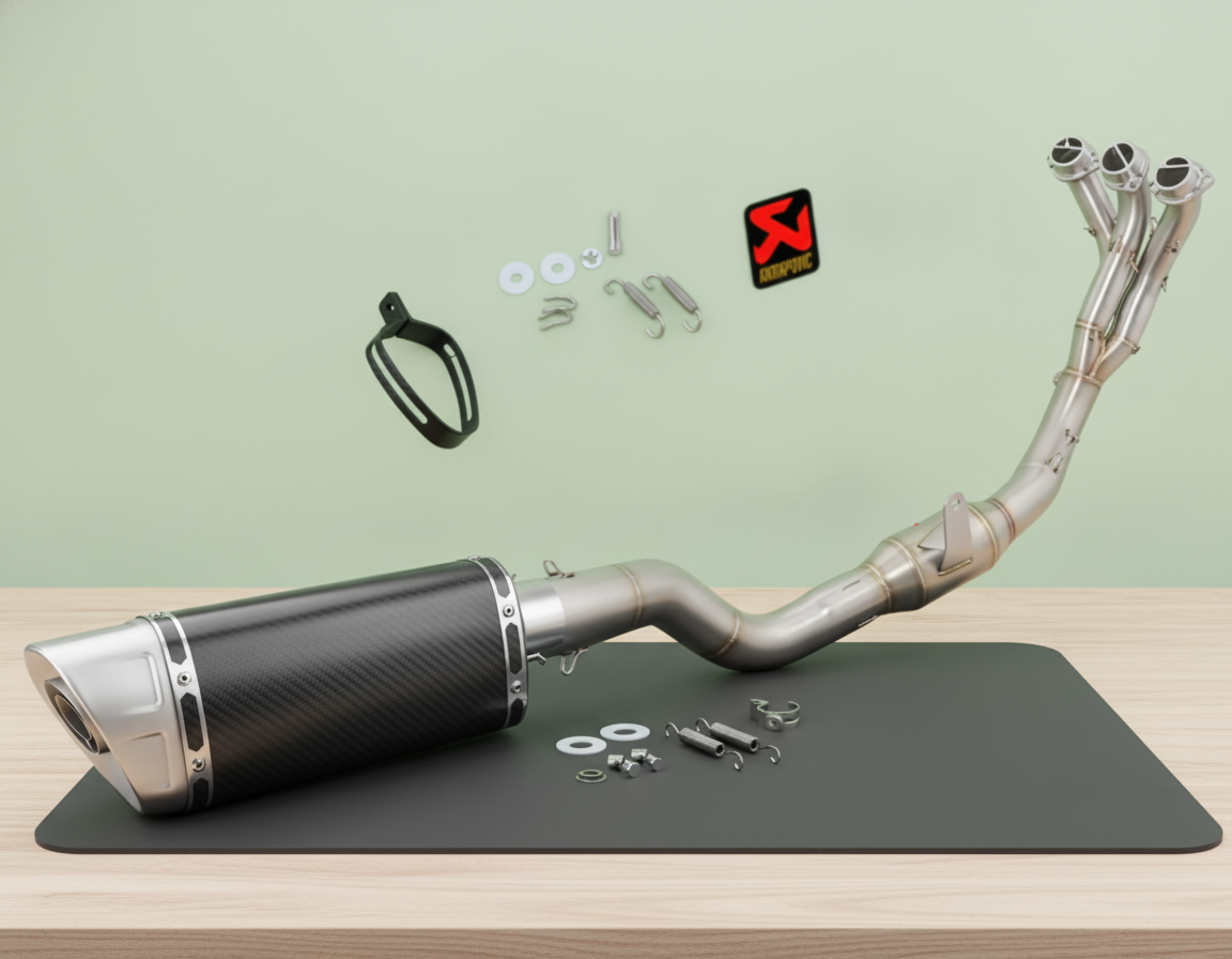 Línea Completa Artesanal Yamaha Tracer 9 (2021-2026) Acero Inoxidable Compatible con Caballete