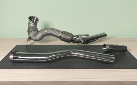 Downpipe Artesanal 3,5" Golf 8R, S3 8Y y Formentor EA888.4 MQB Evo Acero Inoxidable
