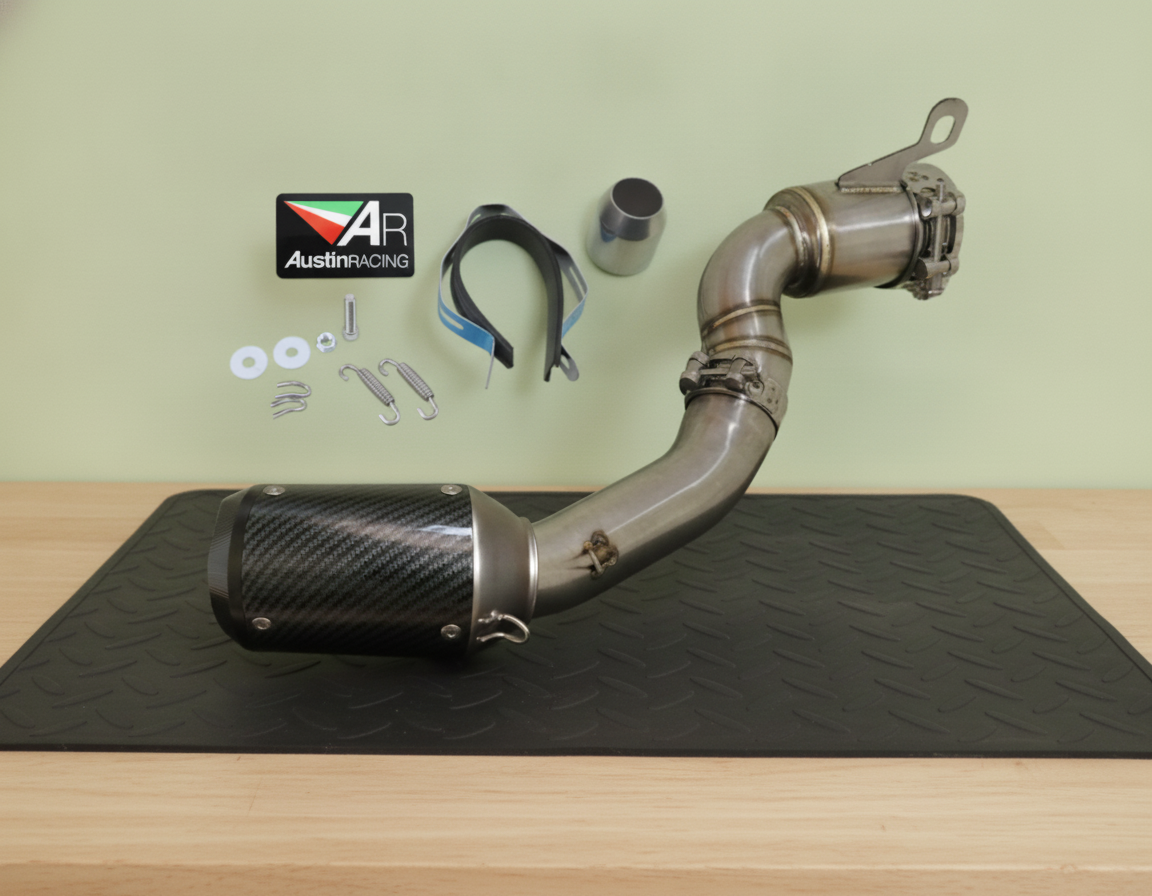 Línea de Escape Artesanal Ktm Duke/ RC/ Adventure 125 y 390 (2021-2026) Acero Inoxidable