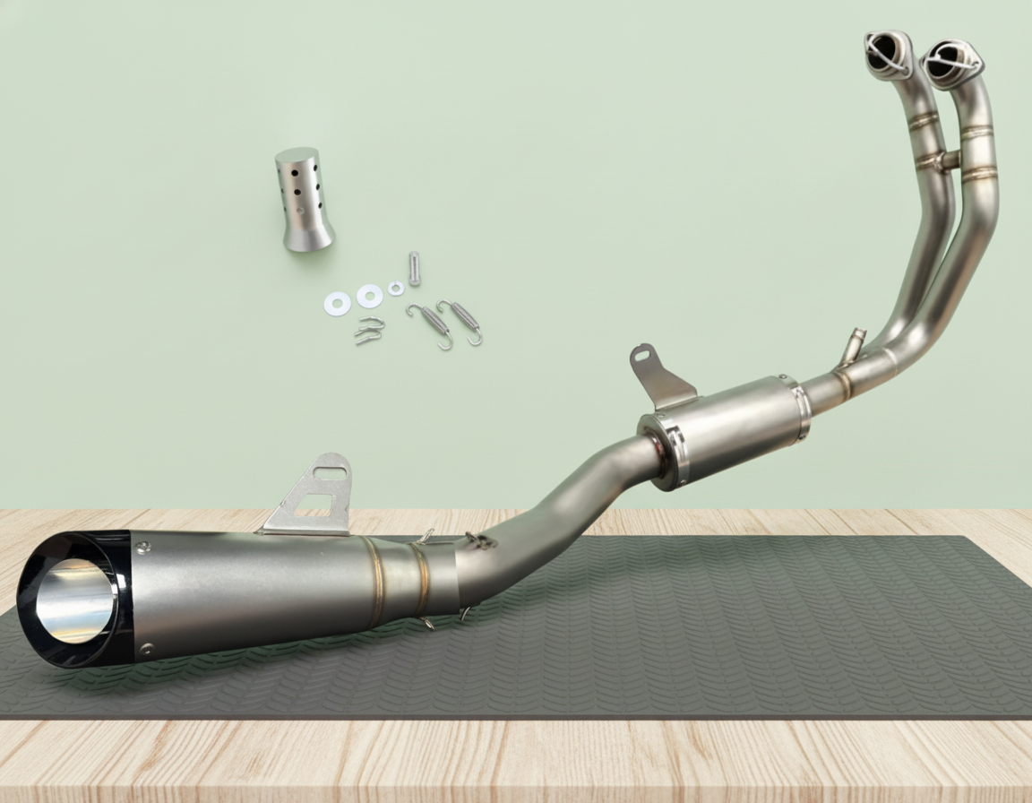 Línea Completa Artesanal Aprilia RS457/ TUONO 457 (2024-2026) Acero Inoxidable