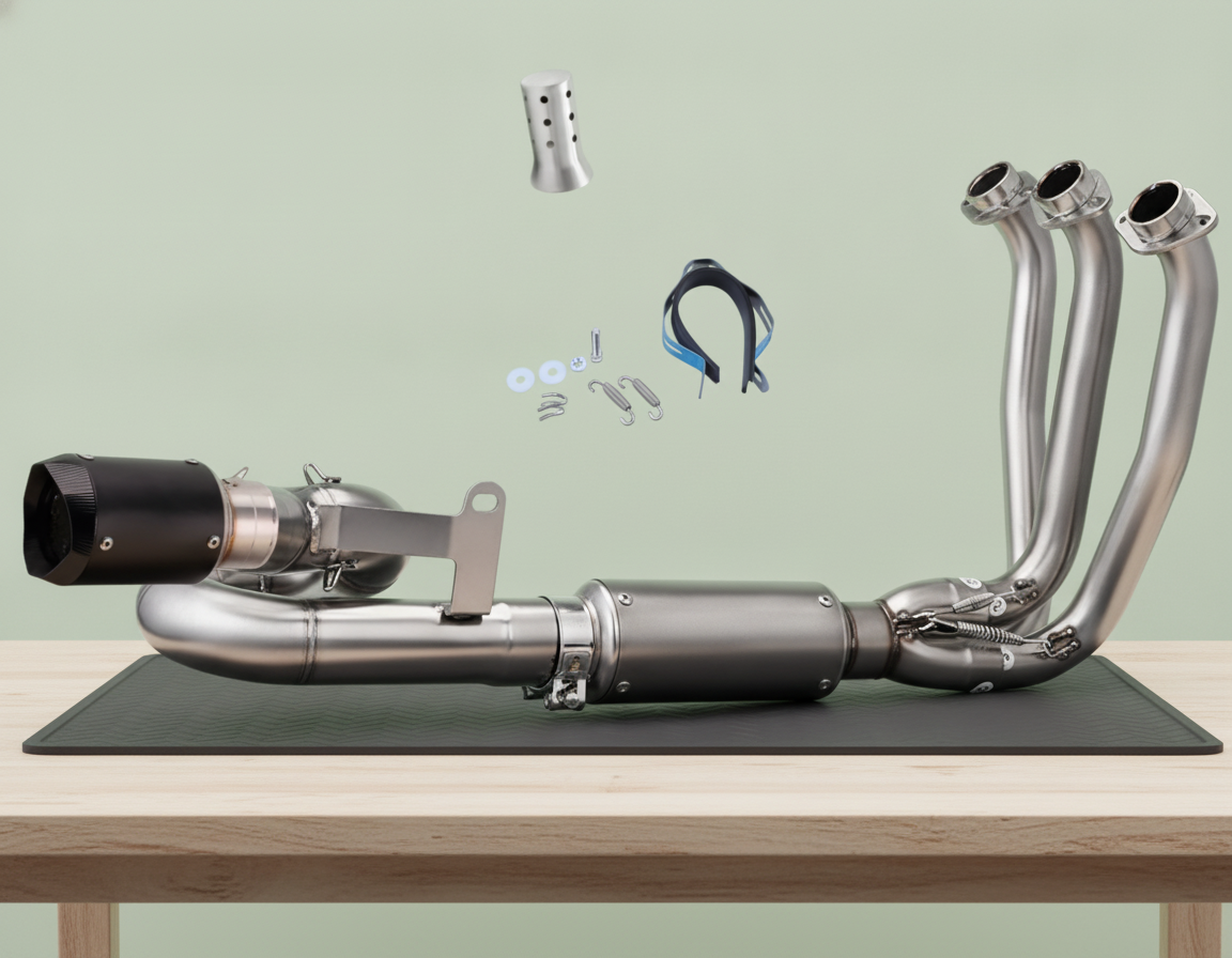 Handcrafted Full Exhaust System CFMoto 675 SR/NK (2025-2026) Stainless Steel