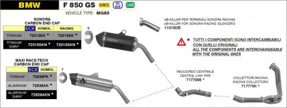 ARROW Maxi Race-Tech aluminum exhaust, homologated for the BMW F 750 GS 21-24 | F 850 GS 21-24