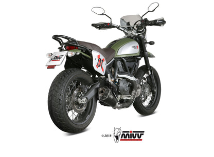 Escape homologado Mivv Delta Race en Acero negro para Ducati Scrambler 800 15-20 | Scrambler 800 Classic 15-20 | Scrambler 800 Café Racer 15-20 | Scrambler 800 Desert Sled 15-20