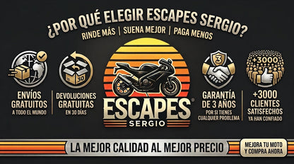 Por qué elegir Escapes Sergio: envíos gratuitos, devoluciones gratuitas, garantía 3 años, +3000 clientes satisfechos