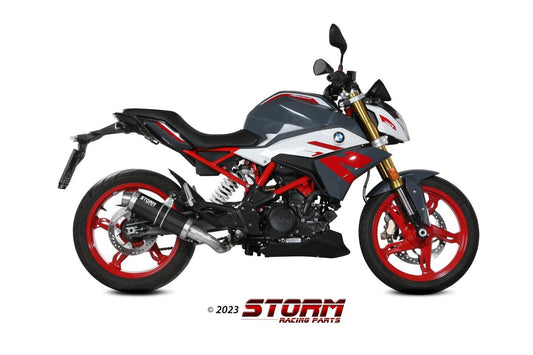Escape completo homologado Storm GP en Acero negro posicion estandar para BMW G 310 R 18-24