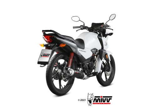 Escape completo homologado Mivv GP en Acero negro para HONDA CB 125 F 21-24