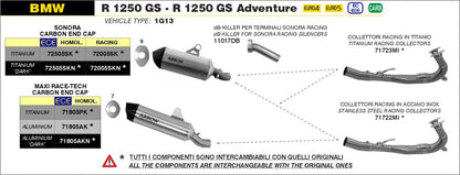 Non-homologated ARROW titanium collectors for the BMW R 1250 GS 19-24 | R 1250 GS ADVENTURE 19-24 