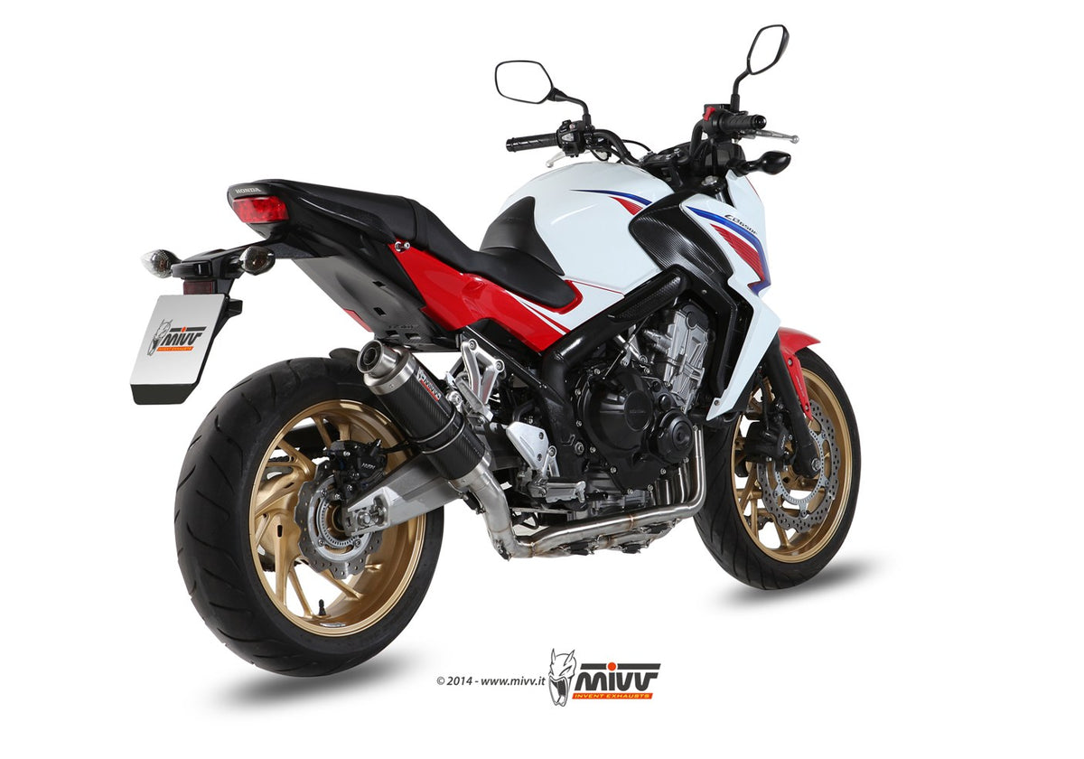 Escape completo homologado Mivv GP en Acero negro para Honda CB 650 / F 14-18