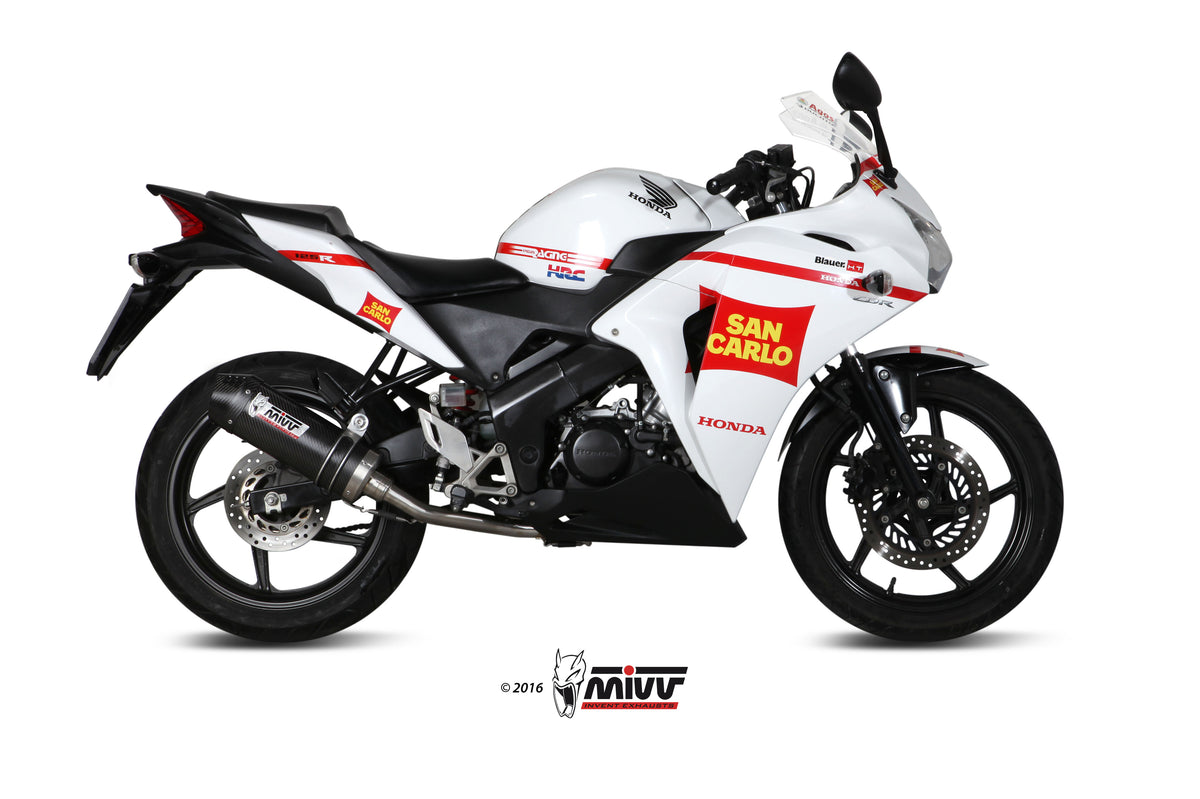 Escape completo homologado Mivv Oval en Carbono para Honda CBR 125 R 11-16