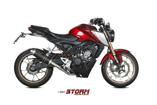 Escape completo homologado Storm GP en acero negro para HONDA CB 125 R NEO SPORTS CAFÉ 21-24