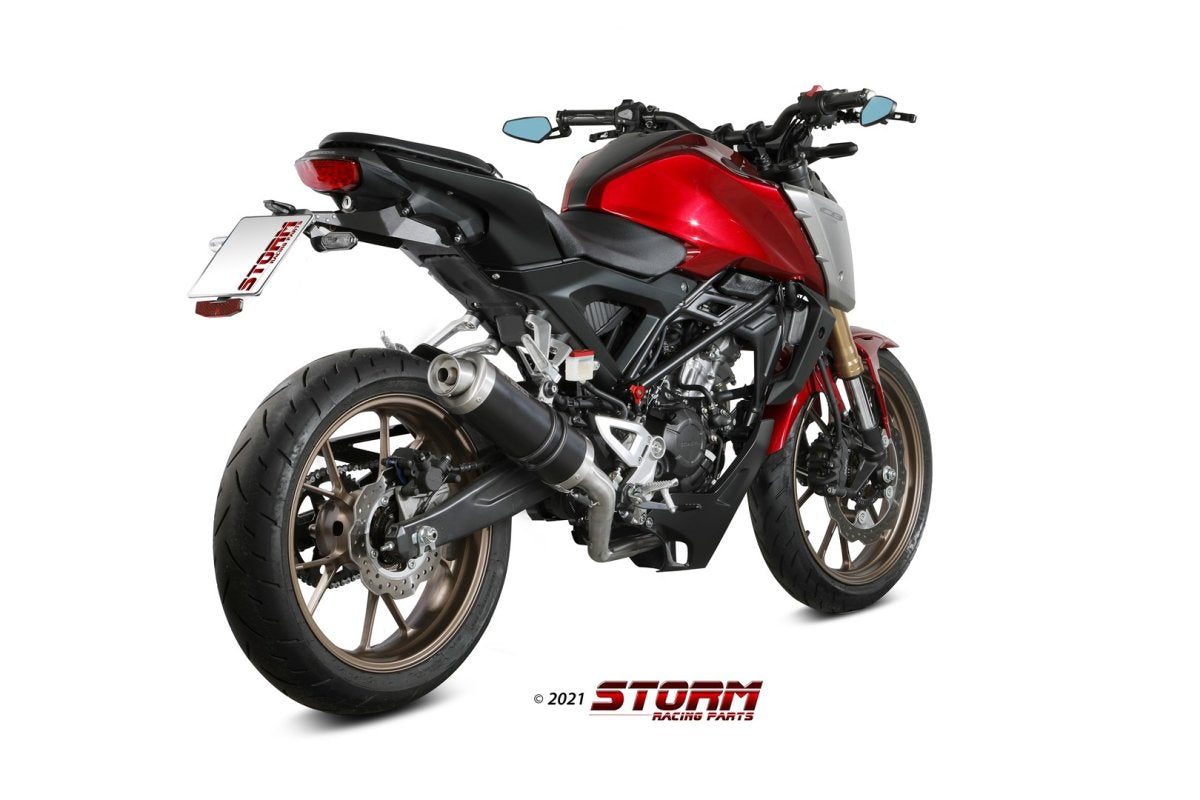 Escape completo homologado Storm GP en acero negro para HONDA CB 125 R NEO SPORTS CAFÉ 21-24