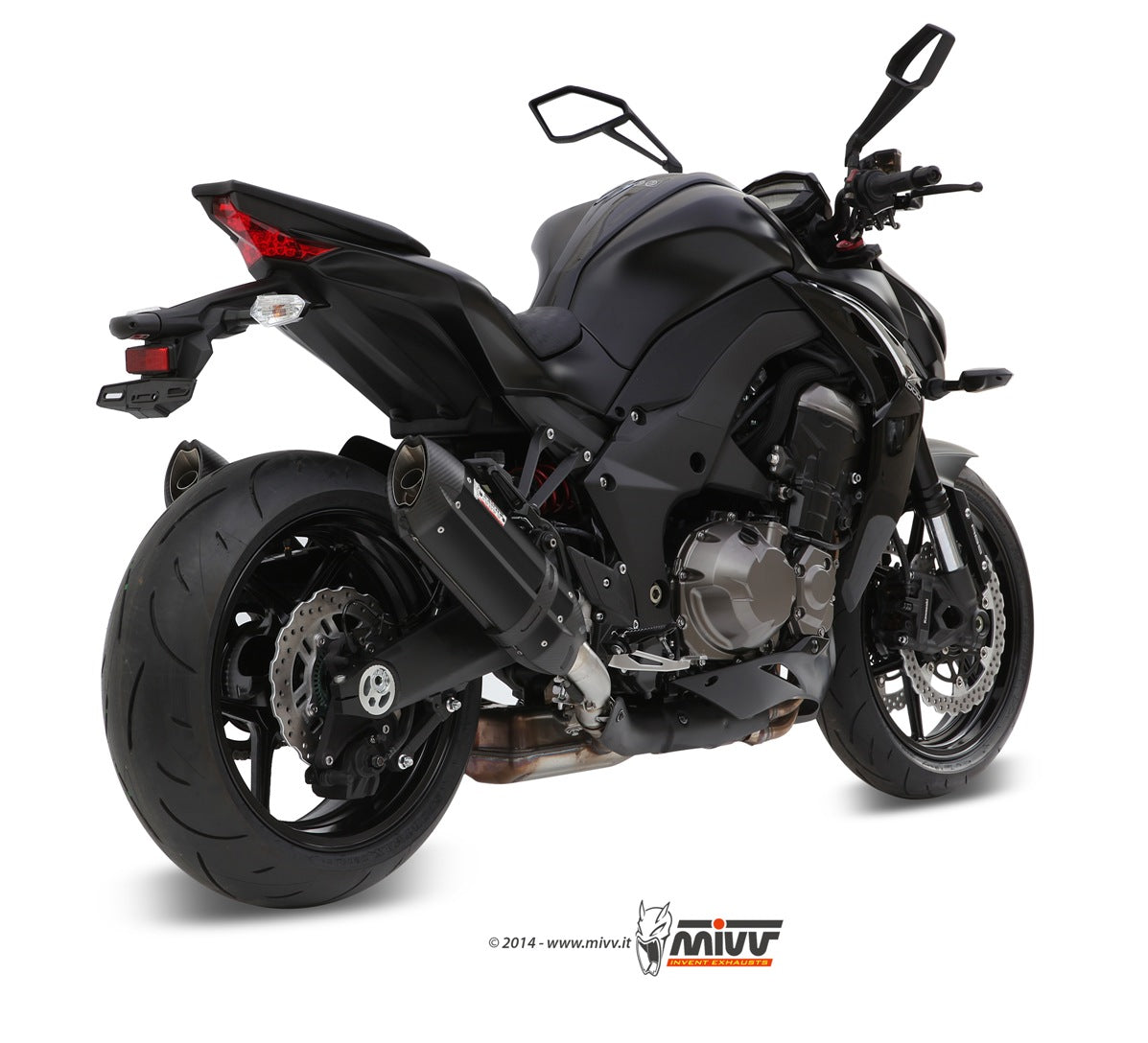 Escape homologado Mivv Suono en Acero negro para Kawasaki Z 1000 / R 14-20