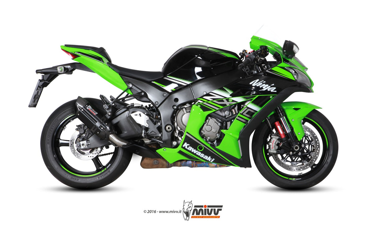 Escape homologado Mivv Suono en Acero negro para Kawasaki ZX-10 R / RR 16-24